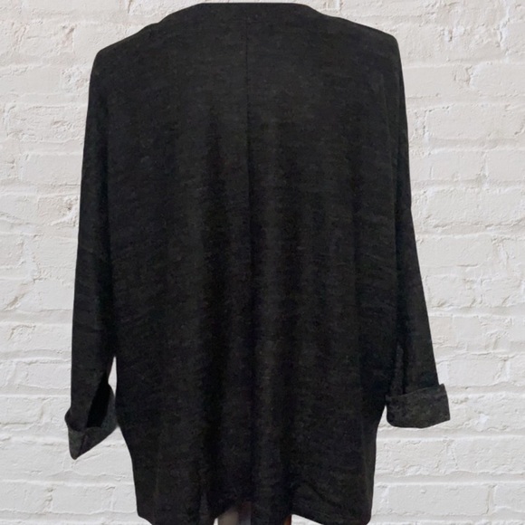 CHERISH CHARCOAL DETAILED BRUSHED KNIT TOP - Picture 3 of 9